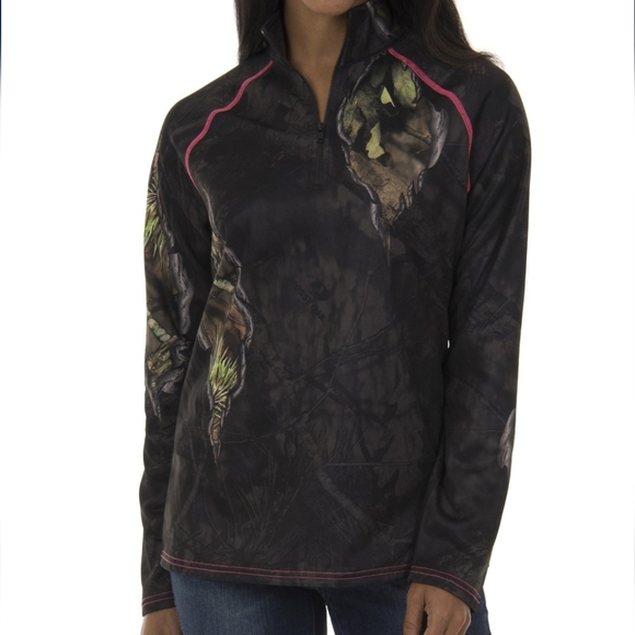 Realtree & Mossy Oak Women's Fleece Performance Camo 1/4 Zip Jacket Size Large - Picture 5 of 7